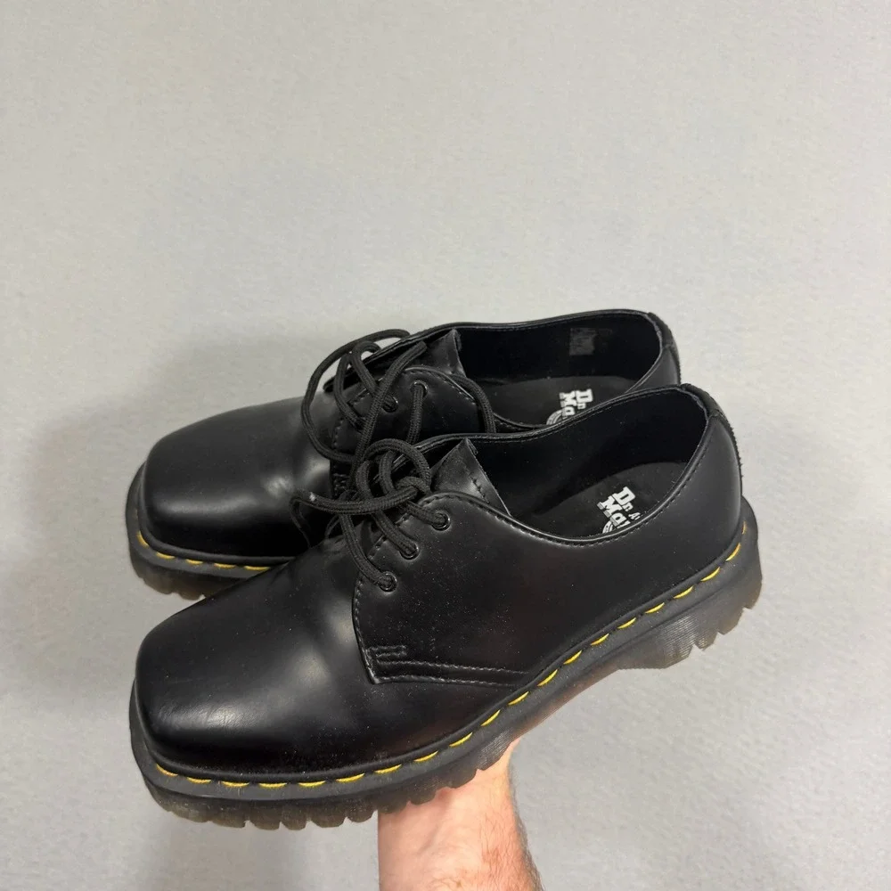 Dr. Martens Oxford Mens 7 Womens 8.5 Black 1461 Bex Squared Leather Platform Lug
